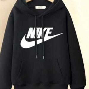 Brand New Lite Nike Men's Black Hoodie with White Logo 003.3xl